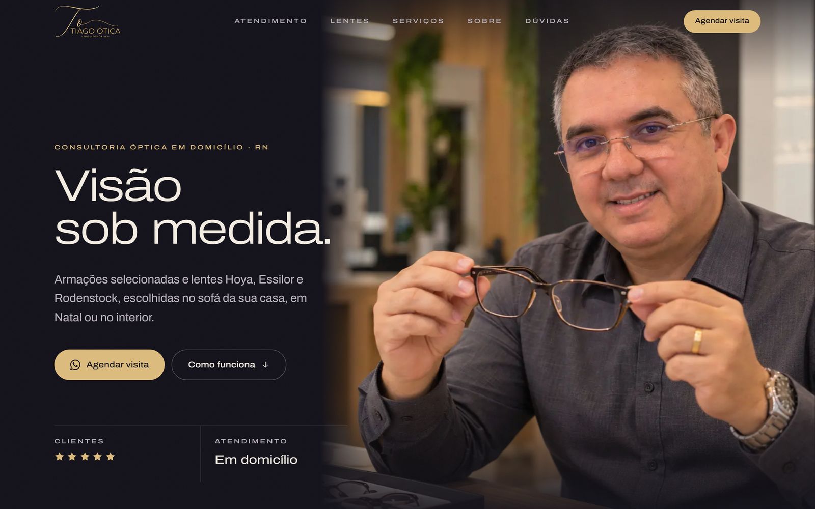 Site Tiago Ótica